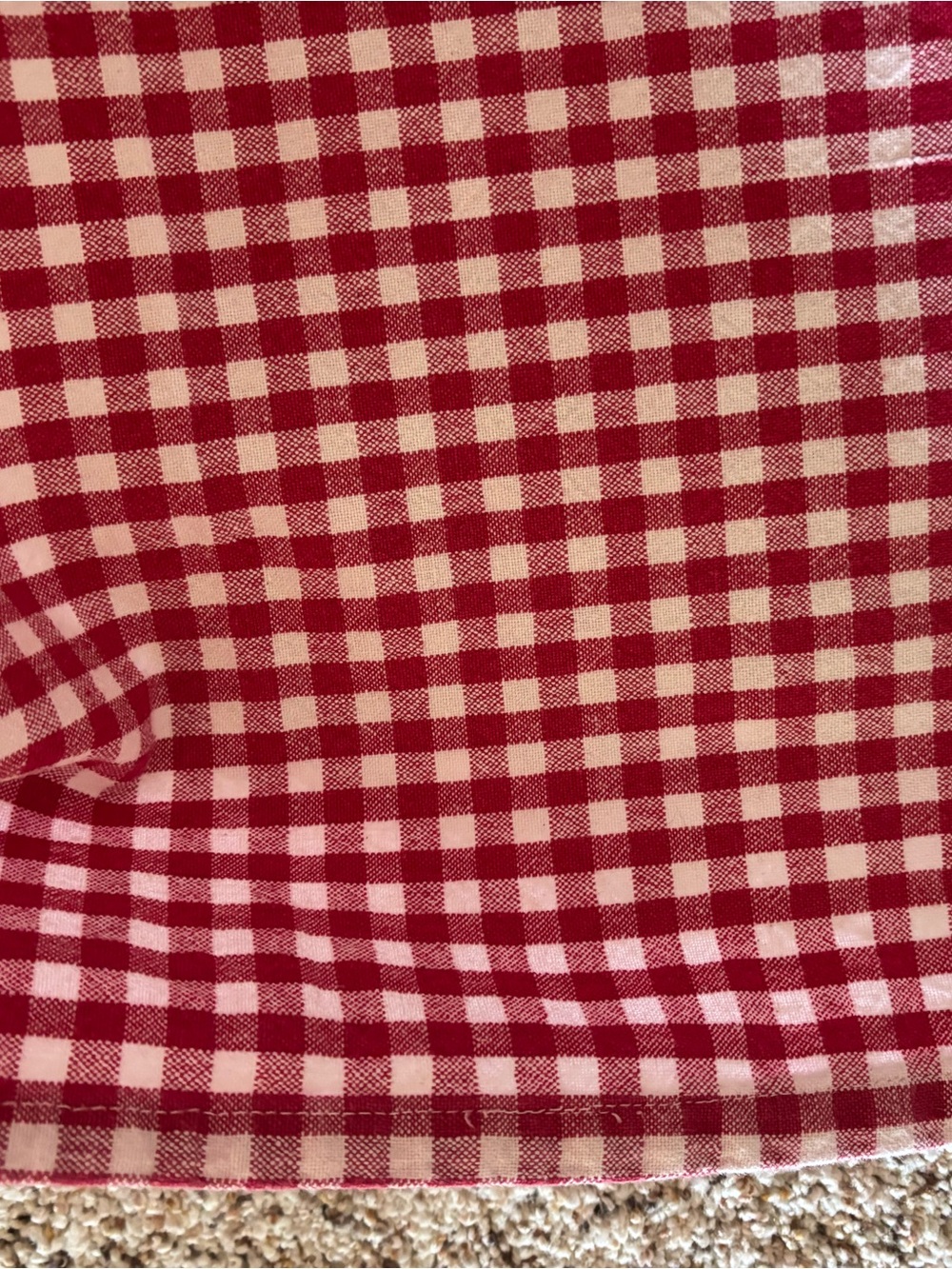 Red and White Gingham tablecloth